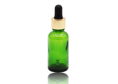 Bottiglie del contagoccia dell'olio essenziale di colore verde di cura di pelle con il contagoccia di alluminio