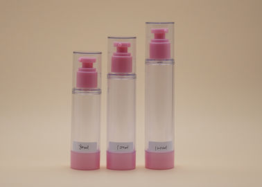 Bottiglia senz'aria 80ml 100ml 120ml della pompa di trattamento di colore rosa e chiaro con il cappuccio eccessivo