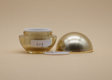 Stampa su ordinazione di logo di forma sferica crema cosmetica del barattolo dell'oro per la cura personale