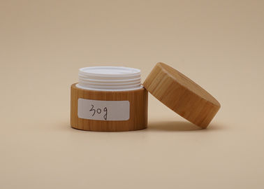 Volume interno di plastica 15g 30g dei contenitori cosmetici di bambù di forma rotonda