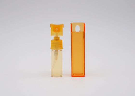 Bottiglia di plastica dell'atomizzatore del profumo di viaggio 10ml del quadrato arancio verde