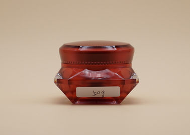 Progettazione di plastica dell'OEM del cappuccio del diamante di forma dell'ABS cosmetico vuoto rosso dei vasi disponibile