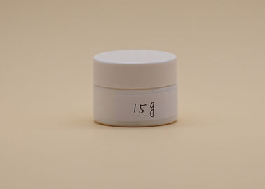 i contenitori crema cosmetici 15g, crema di fronte di vetro ceramica bianca stona il coperchio a vite di PETG