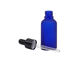 La bottiglia di olio essenziale di vetro cosmetica del contagoccia ha glassato 100ml blu del contagoccia di plastica