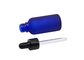 La bottiglia di olio essenziale di vetro cosmetica del contagoccia ha glassato 100ml blu del contagoccia di plastica