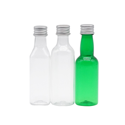 Bottiglia cosmetica dello spruzzo del collo lungo di plastica verde trasparente con i coperchi a vite 100ml