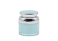 Giro di plastica di cura di pelle del barattolo 50g del cilindro d'argento blu-chiaro e brillante di colore