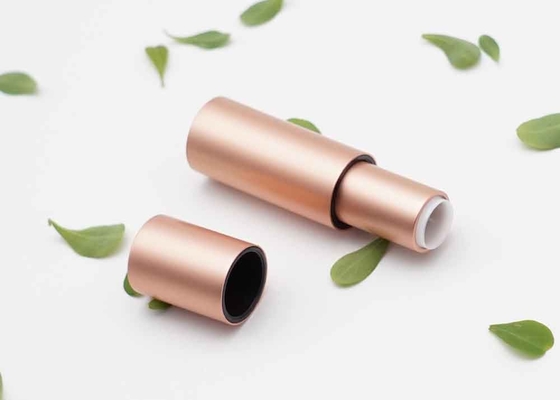 Contenitore cosmetico magnetico di alluminio della metropolitana del rossetto di Rose Gold 3.5g del cilindro