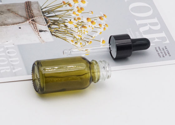 Verde cosmetico essenziale della bottiglia di olio del contagoccia di vetro 30ml 100ml chiaro