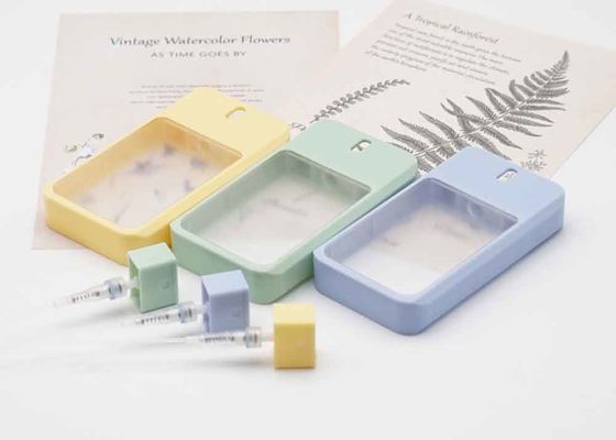 forma di plastica trasparente gialla della carta di credito della bottiglia dell'atomizzatore del profumo 38ml